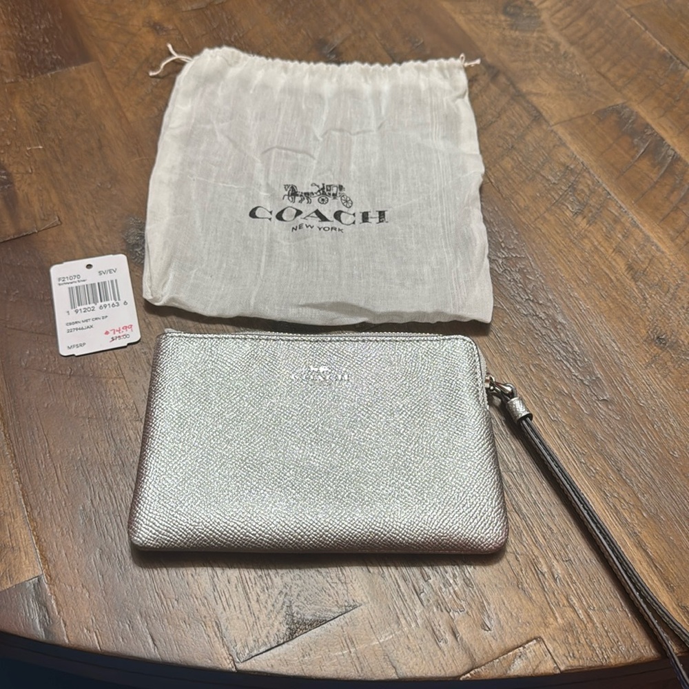 Silver Coach Clutch